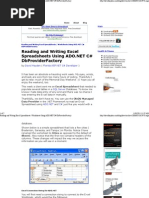 Download Reading and Writing Excel Spreadsheets _ Worksheets Using ADOnet C DbProviderFactory by    SN73017006 doc pdf