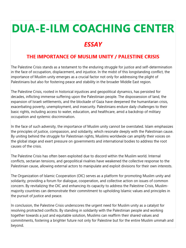 Palestine Crisis | PDF | Palestinians | Israeli–Palestinian Conflict