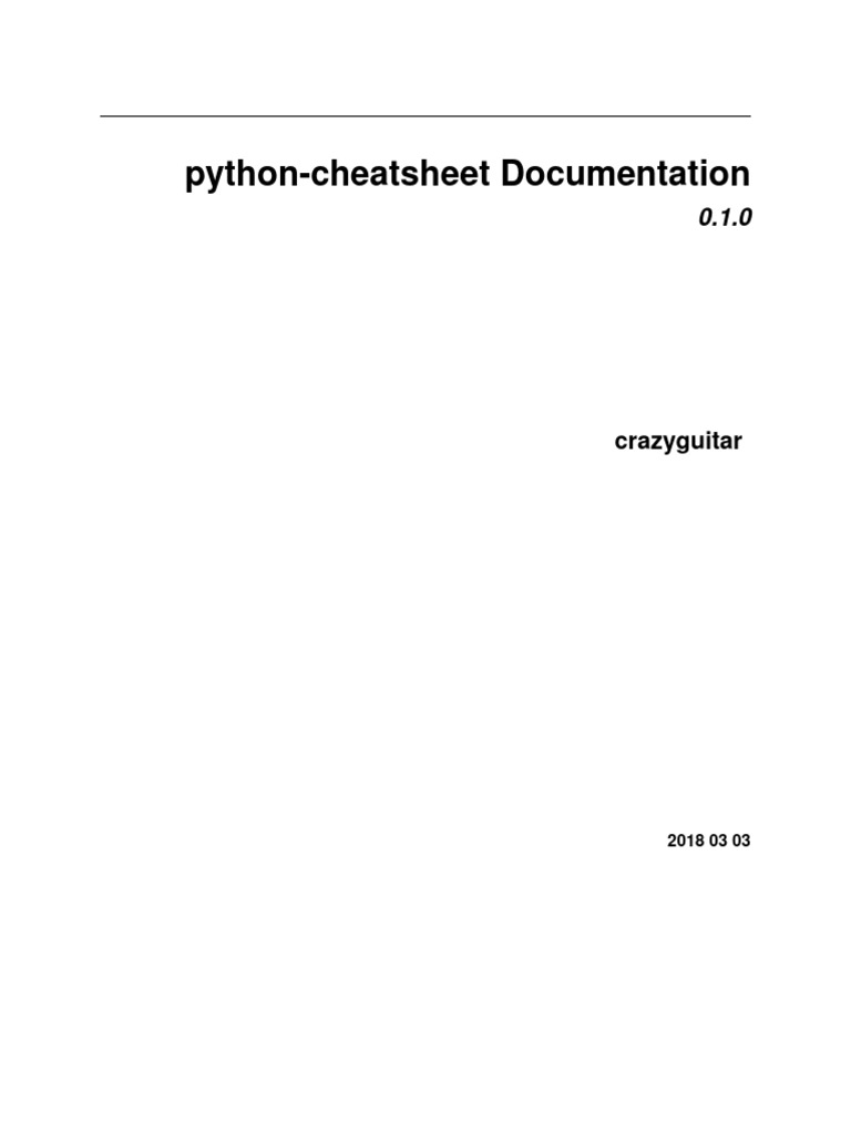 Python Cheatsheet Documentation | PDF | Relational Database | Key ...