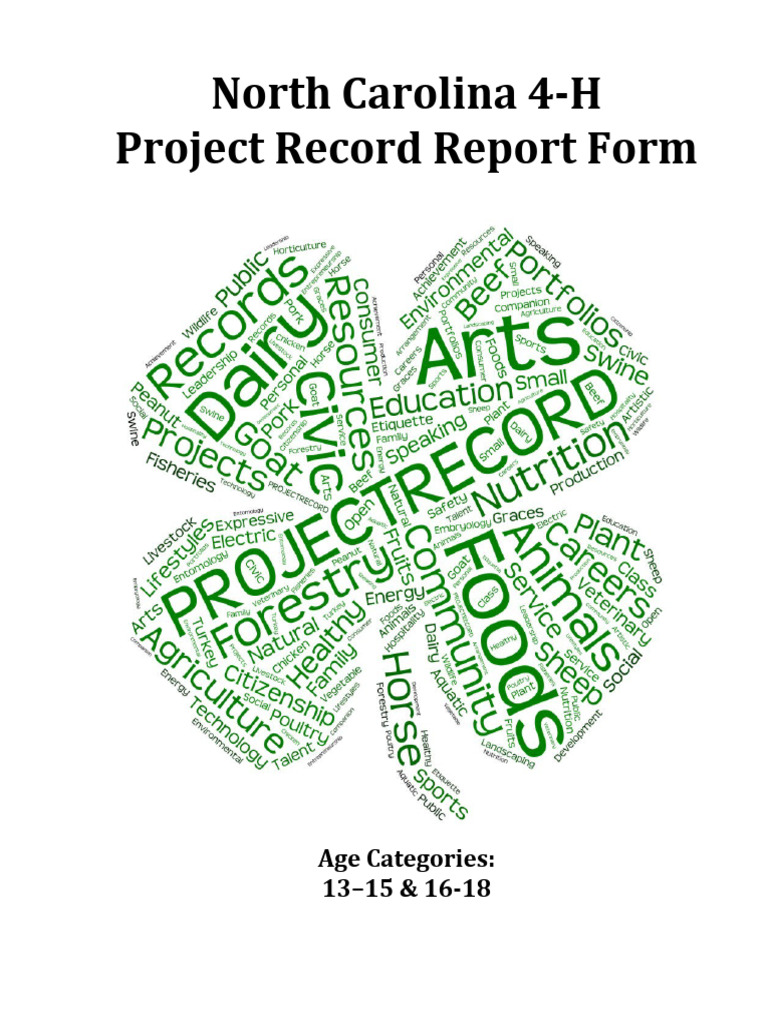 North Carolina 4-H Project Record Guide | PDF | Leadership | Scrapbooking