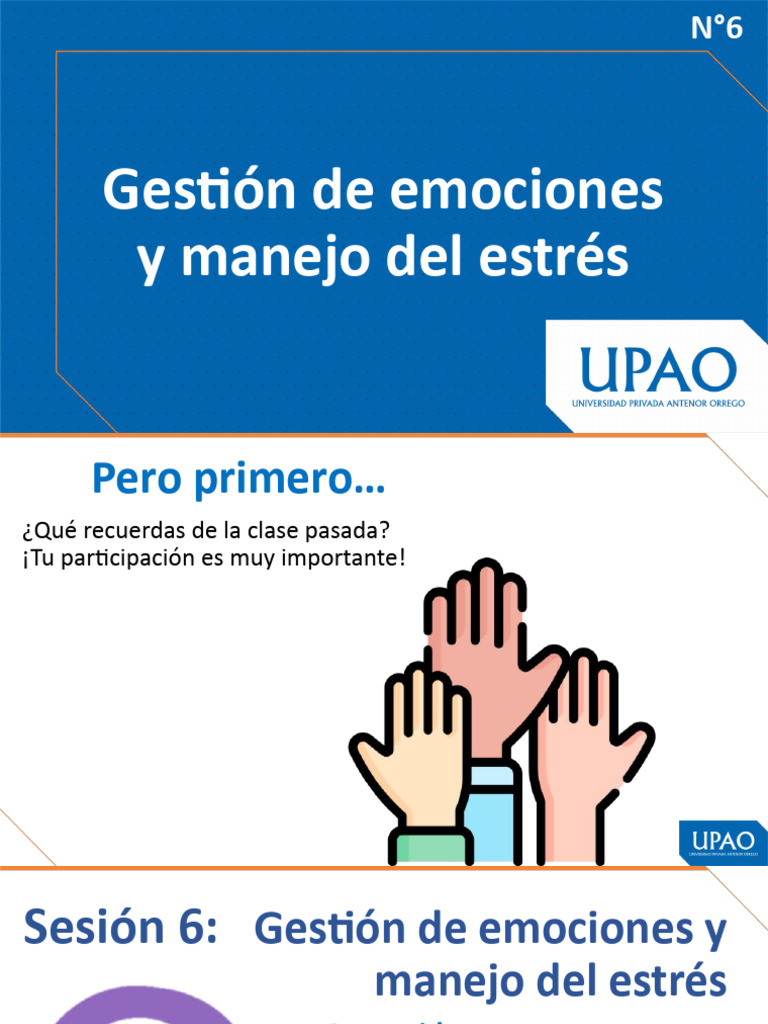 6 Gestión de Emociones y Manejo de Estres | PDF | Las emociones ...