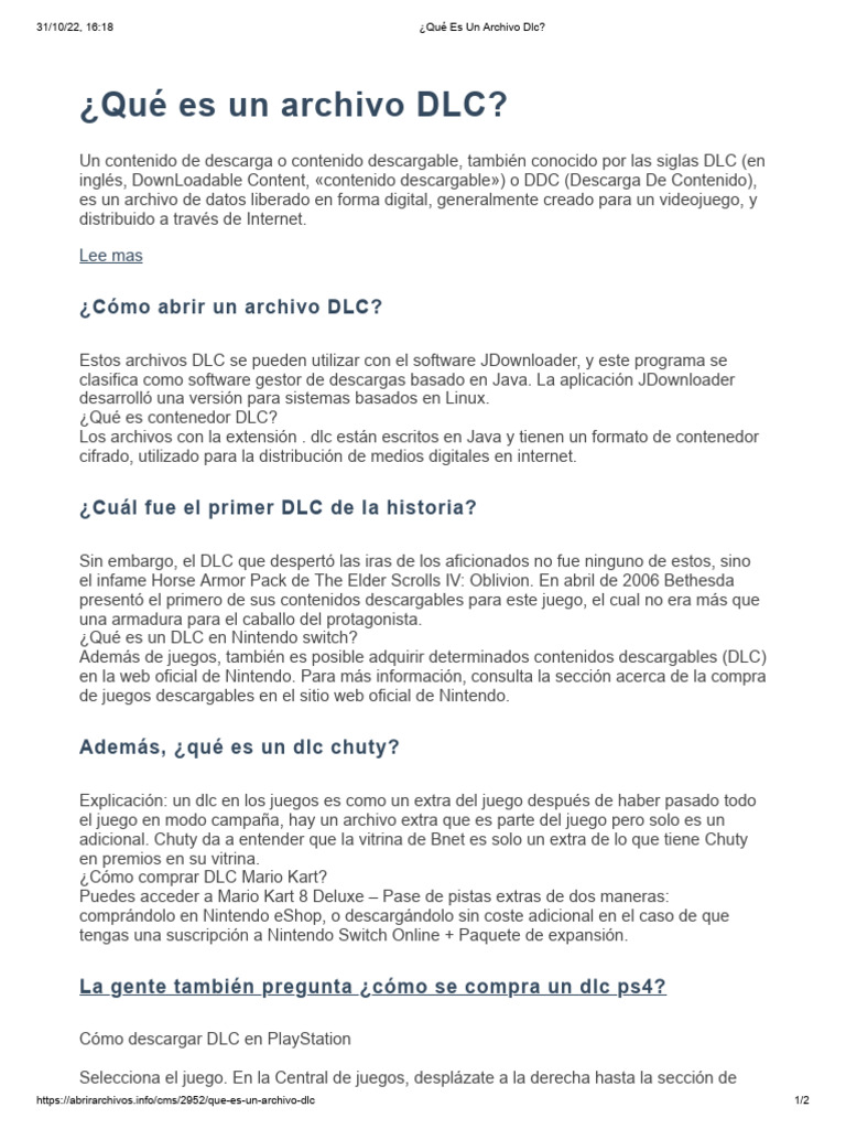 Qué es un archivo DLC y su uso | PDF | Archivo de computadora ...