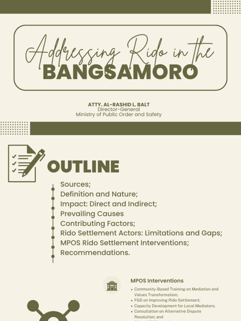 BPI (2nd Cohort) Addressing Rido in The Bangsamoro | PDF