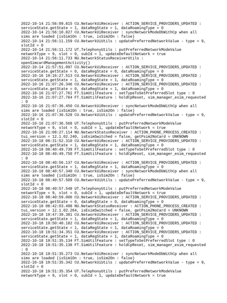 Network Status Updates Log 2022 | PDF | Computers
