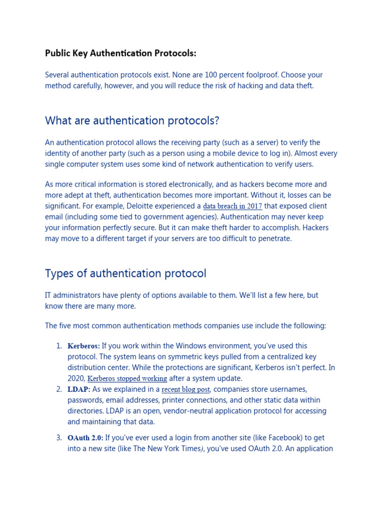Understanding Public Key Authentication Protocols | PDF | Radius ...