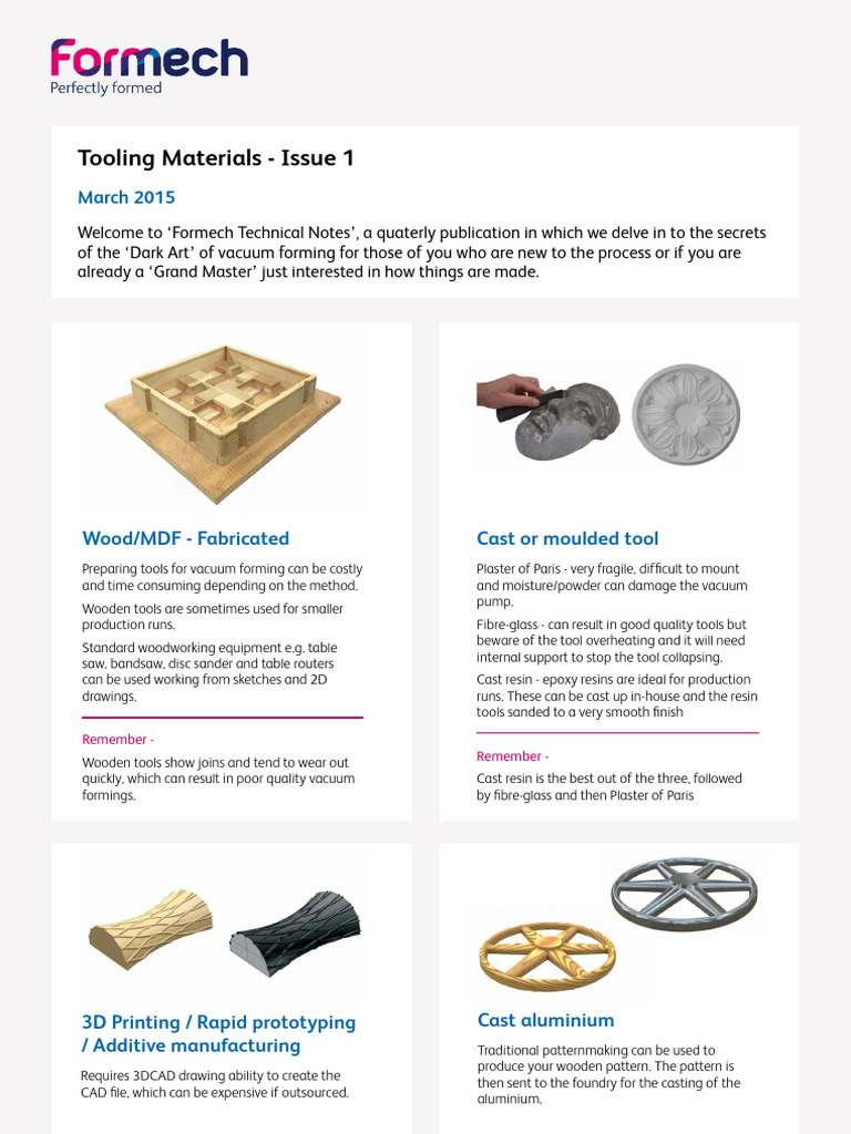 1 - Technical Newsletter - Tooling Materials | PDF | 3 D Printing ...