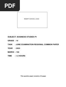 Grade 10 Regional Common June Examination Question Paper 1