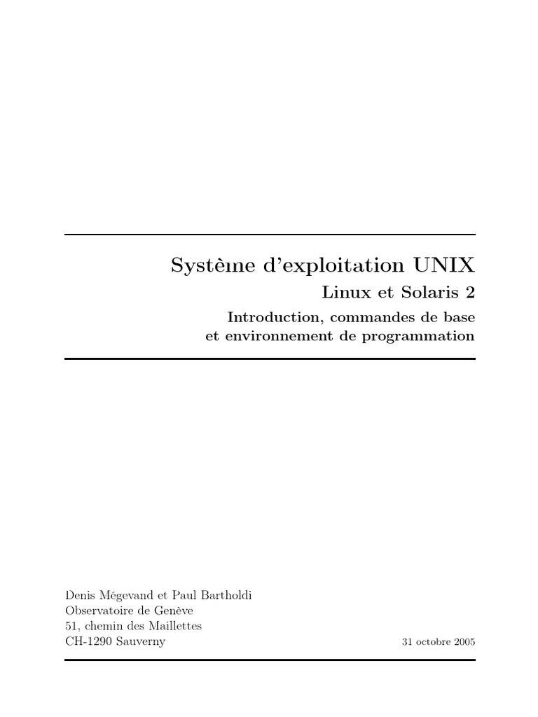 Introduction à UNIX et Solaris | PDF | Gestion des données | Logiciel ...