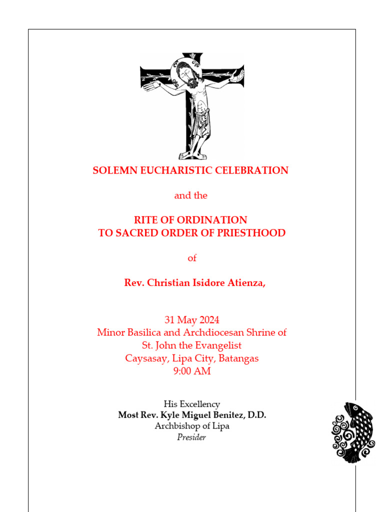 Ordination of Rev. Christian Atienza | PDF | Ordination | Bishop