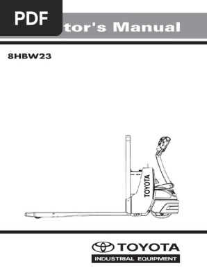 8HBW23 Operator Manual | PDF | Forklift | Elevator
