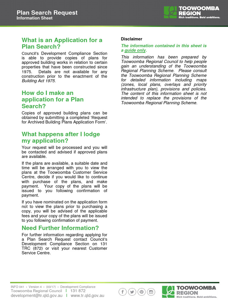 INFO041 Plan Search Request Information Sheet | PDF