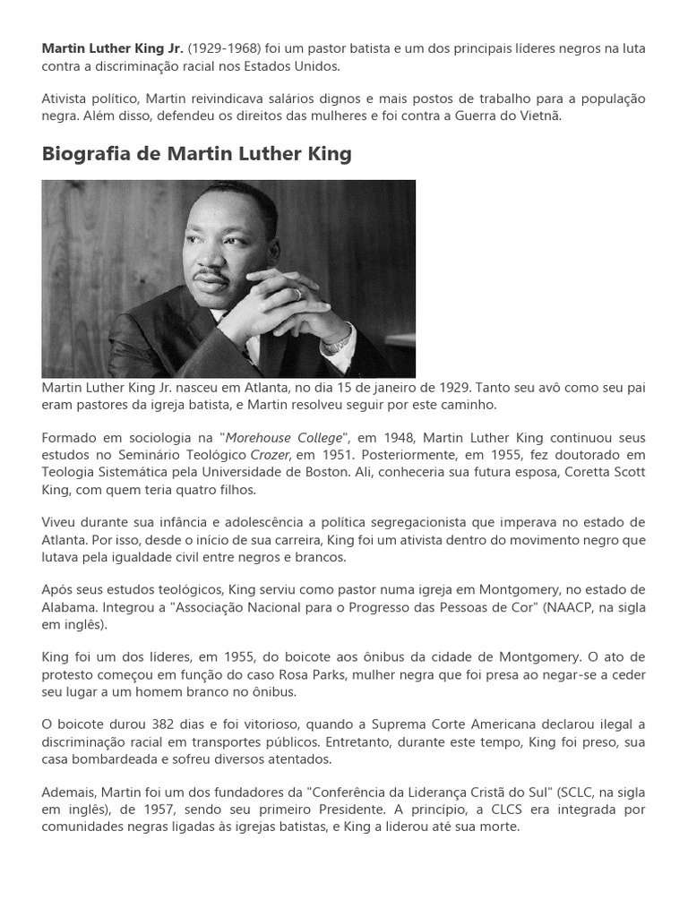 Martin Luter King | PDF | Martin Luther King Jr.