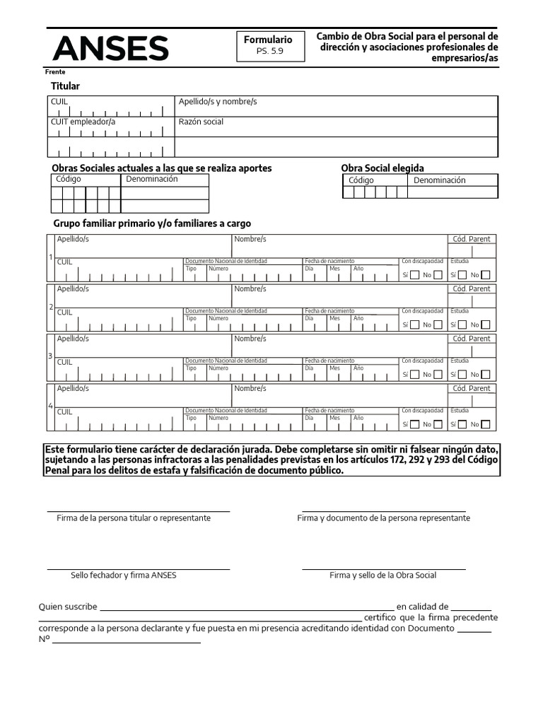 Cambio OOSS Personal Dirección y Empresarios | PDF | Documento de identidad