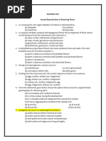 Sexual Reproduction in Flowering Plants - Practce Worksheet