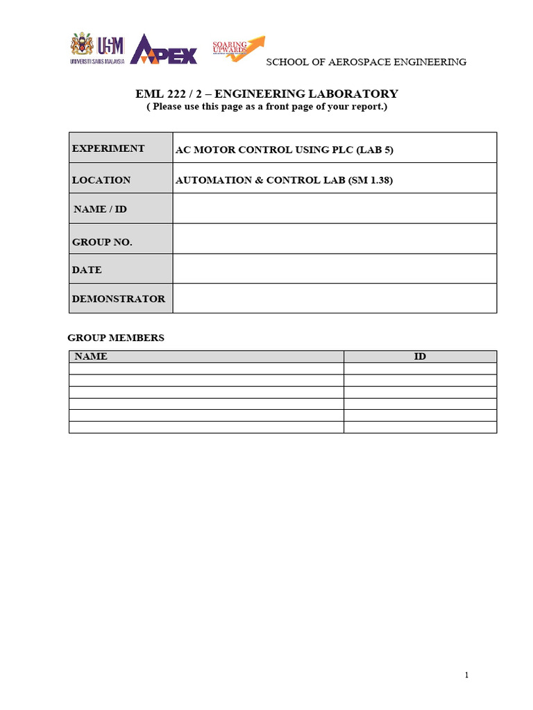 AC Motor Control with PLC Experiment | PDF | Programmable Logic ...
