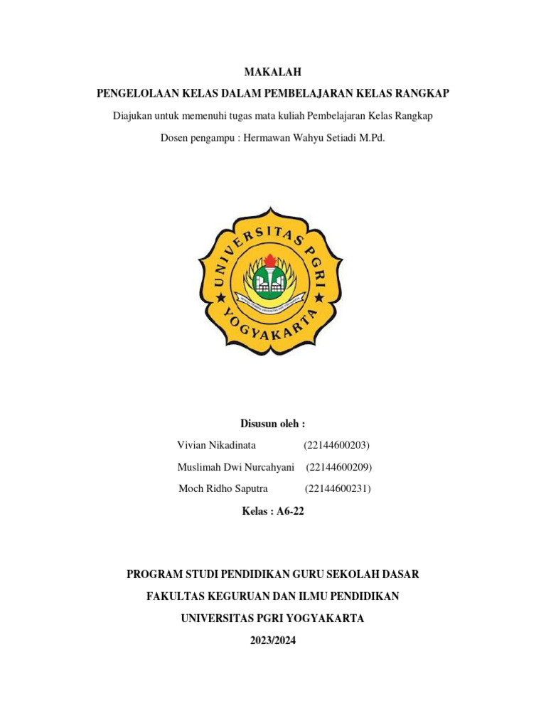 Pembelajaran Kelas Rangkap | PDF