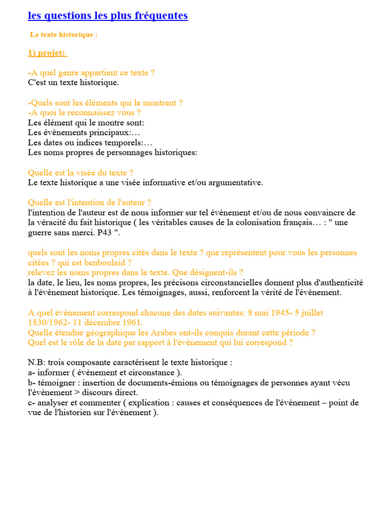 Les Questions Les Plus Fréquentes | PDF | Verbe | Discours (linguistique)