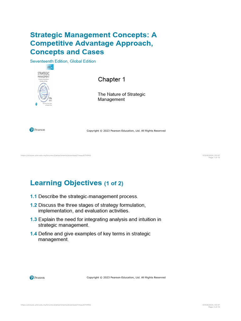 STRATEGIC MANAGEMENT THEORY AND PRACTICE 6TH EDITION PDF visual data 7