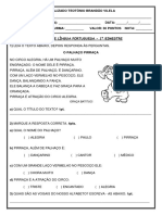 Teste de Port. 1 Bim. 30 Pontos