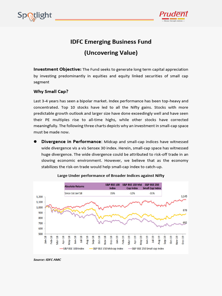 IDFC Emerging Business Fund Overview | PDF | Diversification (Finance ...