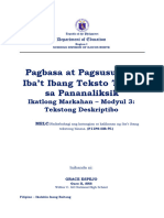 Q3 Week 4 Tekstong Deskriptibo Pagbasa at Pagsusuri