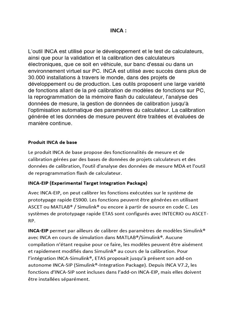 INCA Tool | PDF | Informatique | Informatique
