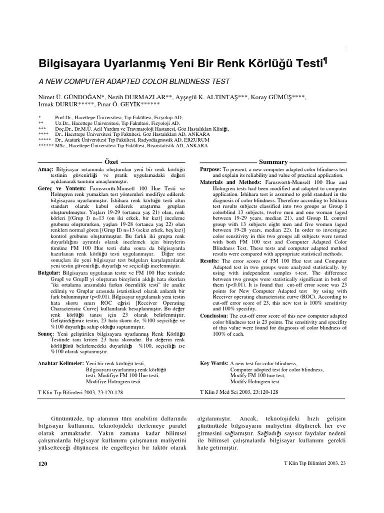 Bilgisayara uyarlanmis yeni bir renk kor pdf