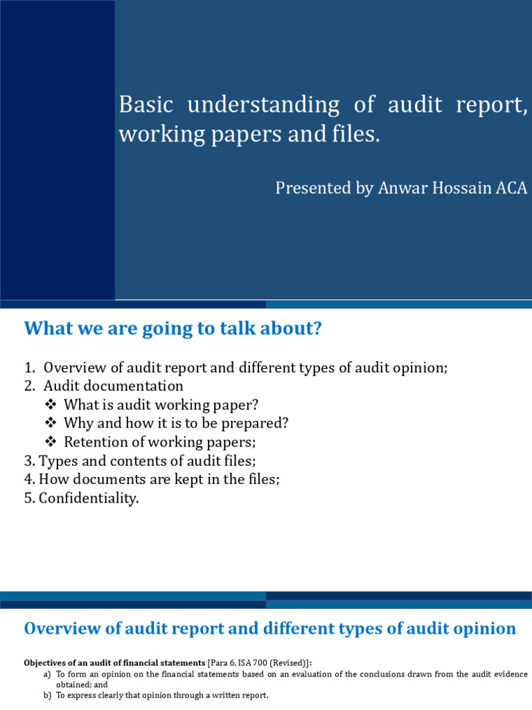 Understanding Audit Reports and Documentation | PDF | Auditor's Report ...