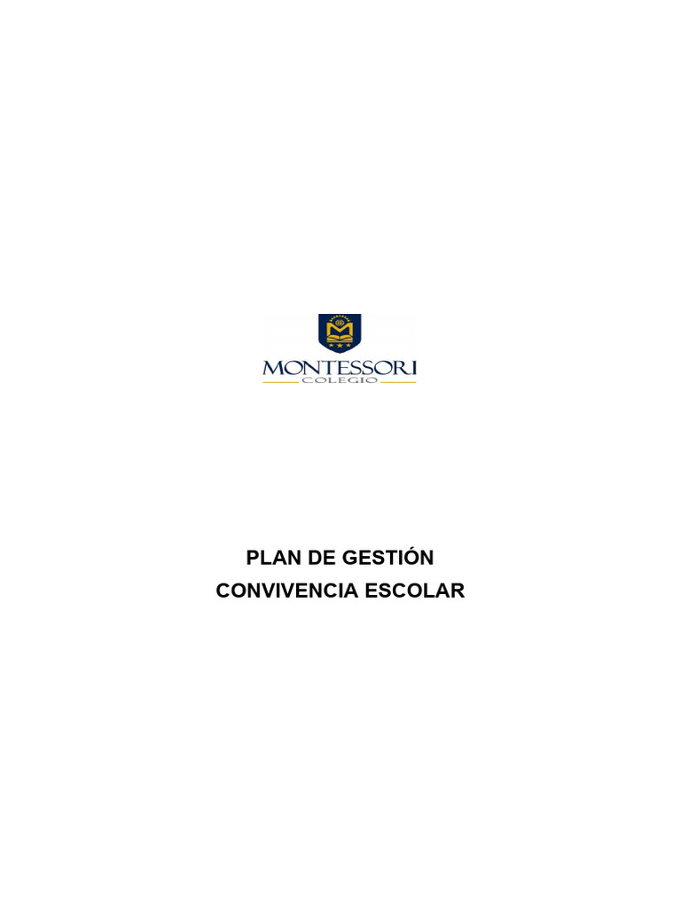 Plan de Gestion Convivencia Escolar | PDF | Enseñando | Maestros