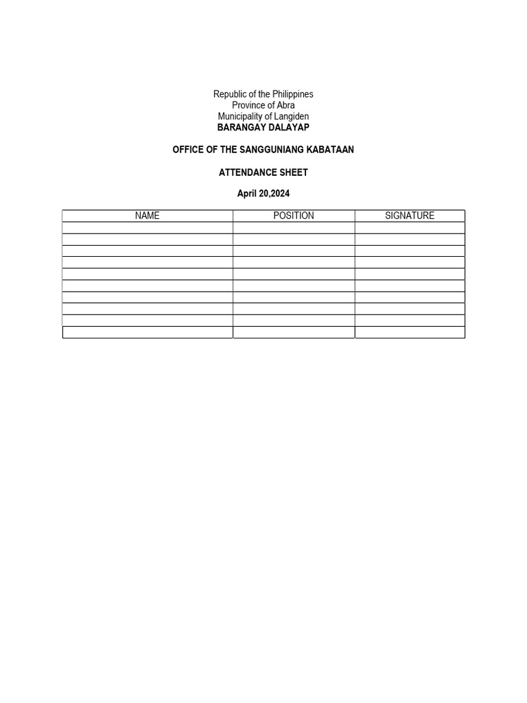 Attendance | PDF