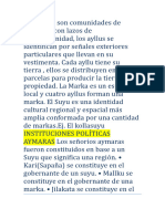 Los Ayllus son comunidades de personas con lazos de consanguinidad