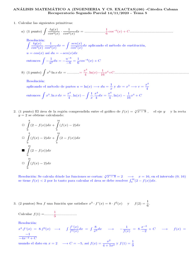 Respuestas Recuperatorio 2023 2C 2parcial Tema5 | PDF | Matemáticas ...