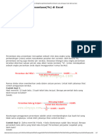 Cara Menghitung Persentase(%) di Excel