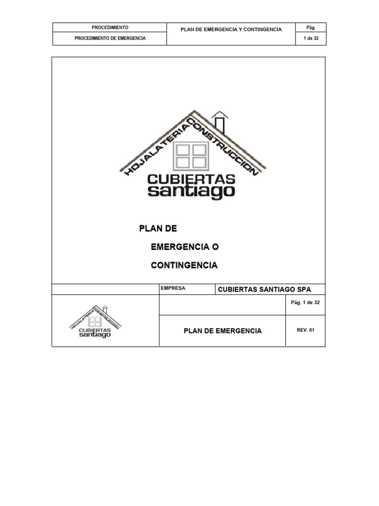 Plan de Emergencia y Contingencia | PDF | Primeros auxilios | Regulación
