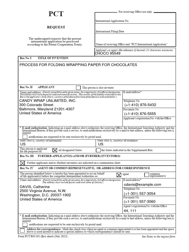 Filled-Request PCT | PDF | Patent Application | Business Law