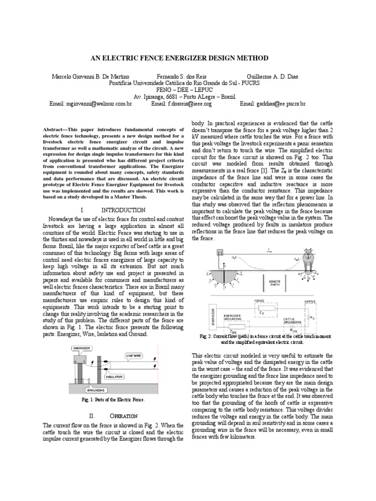 Paper An Electric Fence Energizer Design Method PDF Capacitor