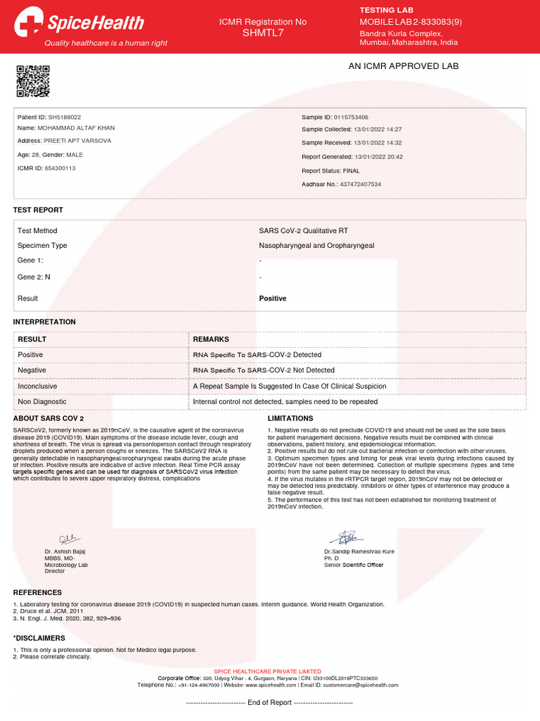 Altaf Report 164209183041 | PDF | Infection | Virus