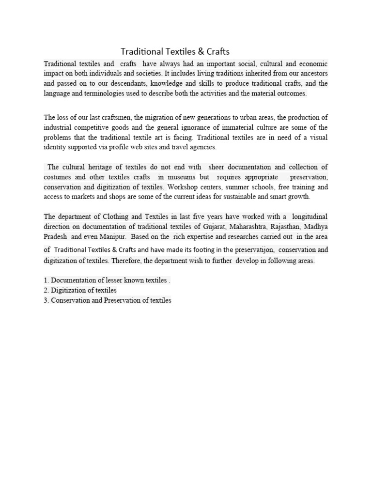 Traditional Textiles: Preservation & Digitization | PDF