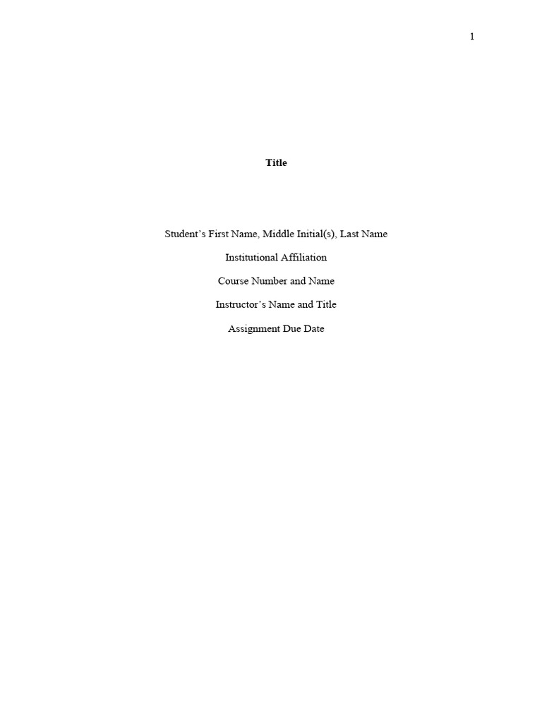 Student Assignment Formatting Guide | PDF