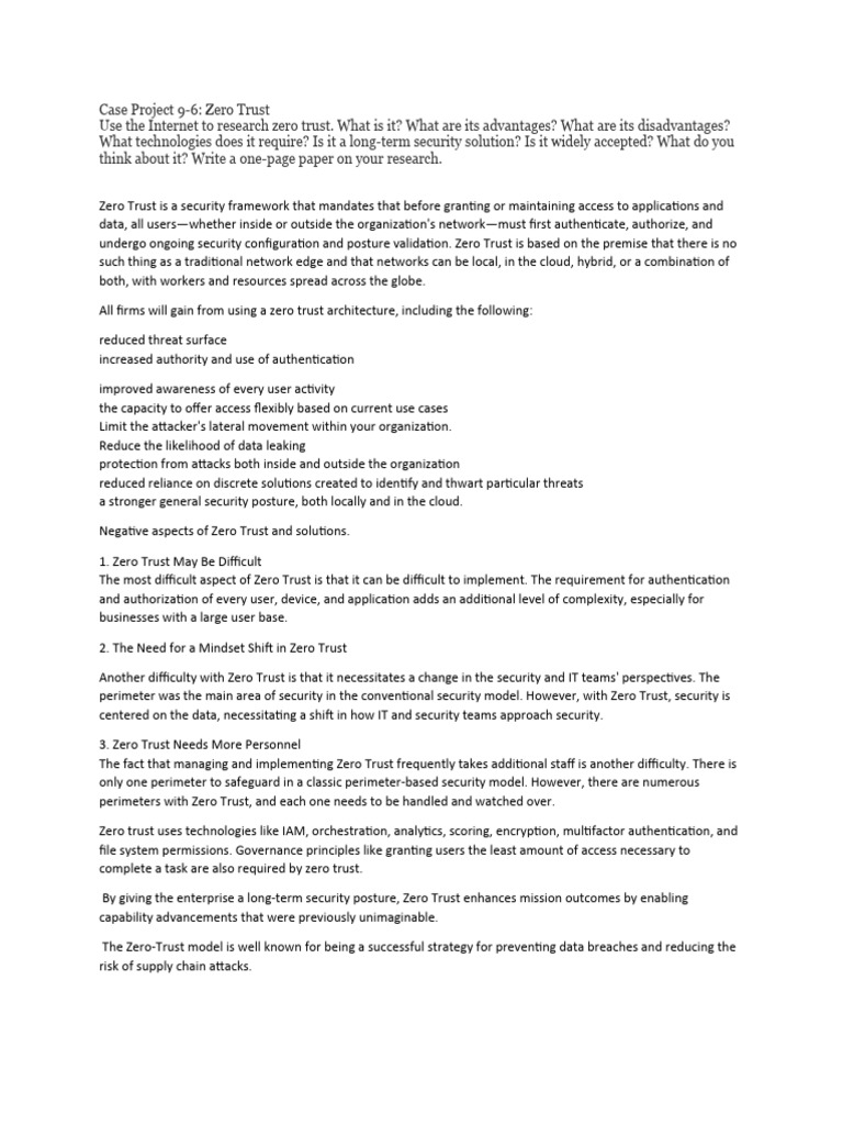 Zero Trust: Overview and Implementation Guide | PDF | Security ...