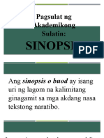 Pagsulat Ng Sinopsis Aralin 4