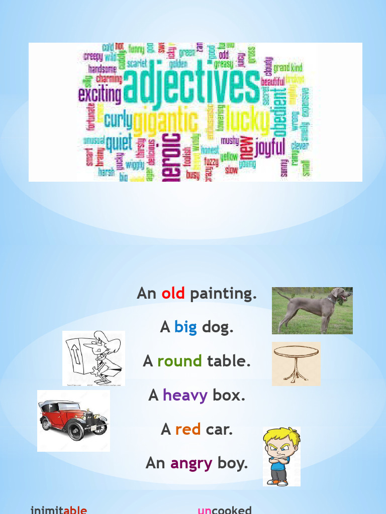 Adjectives Final Test Pdf Adjective Linguistics