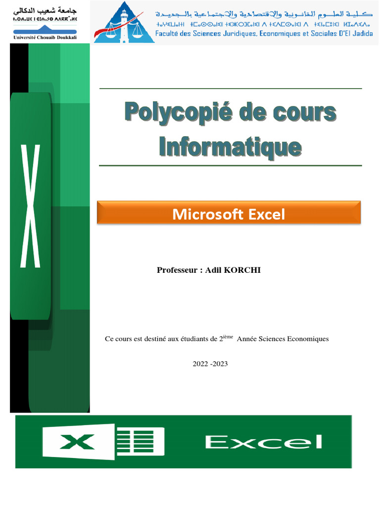 Introduction à Microsoft Excel pour étudiants | PDF | Microsoft Excel ...