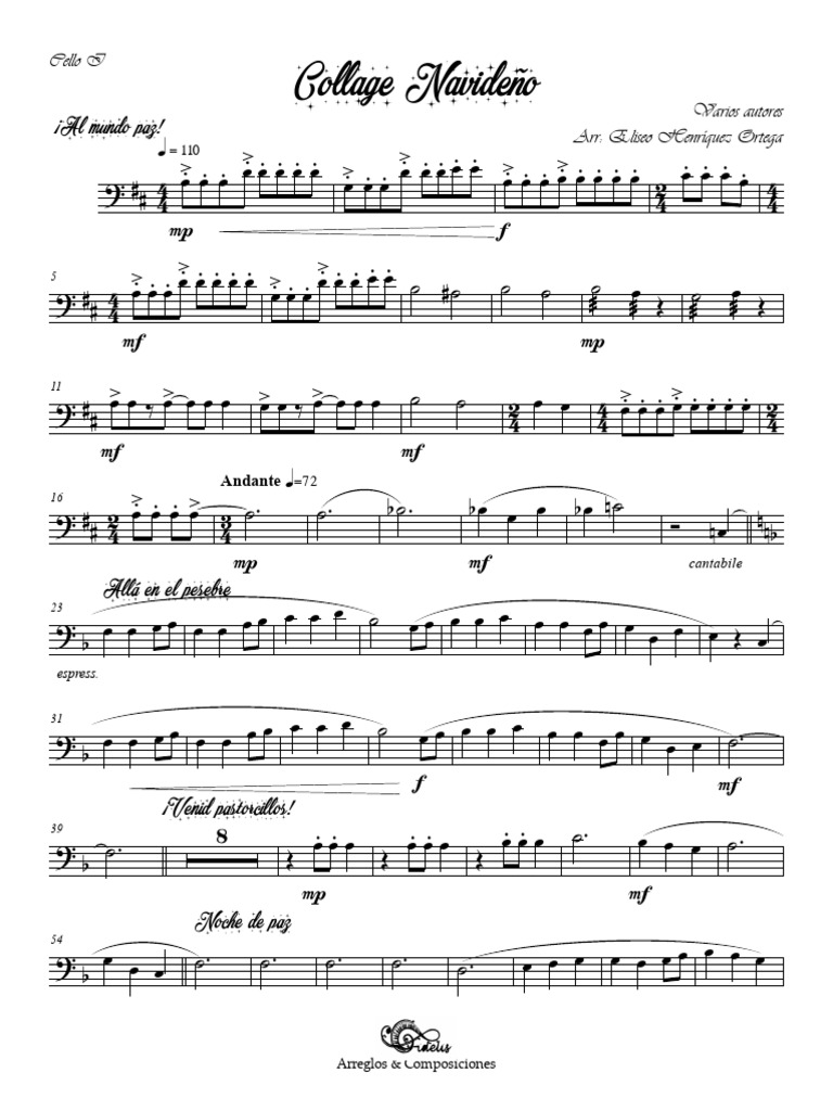 Christmas Collage - Cello I | PDF | Calligraphie latin | Langues du ...