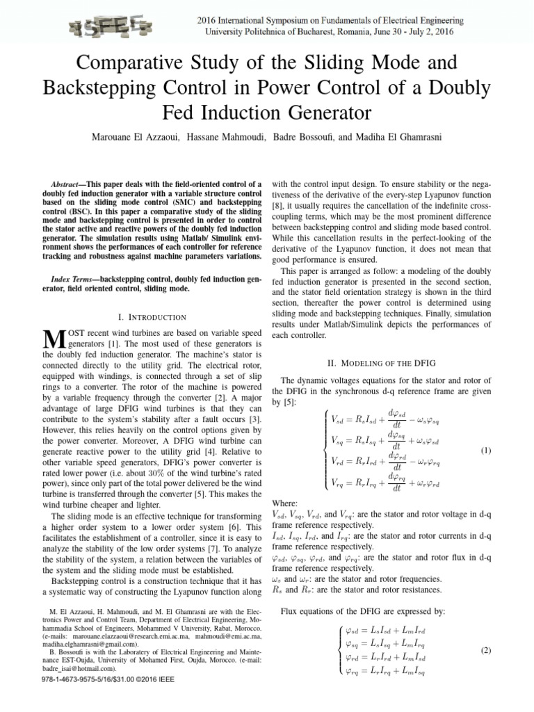 Comparative Study of The Sliding Mode and Backstepping Control in Power ...