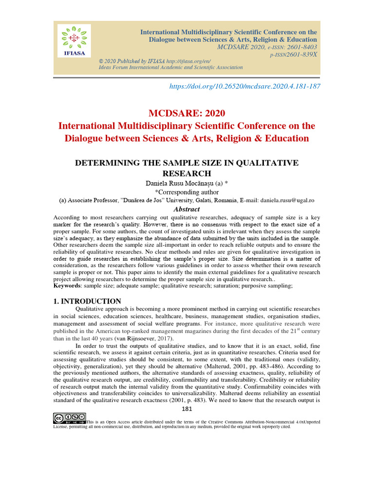 What Is A Small Sample Size In Qualitative Research