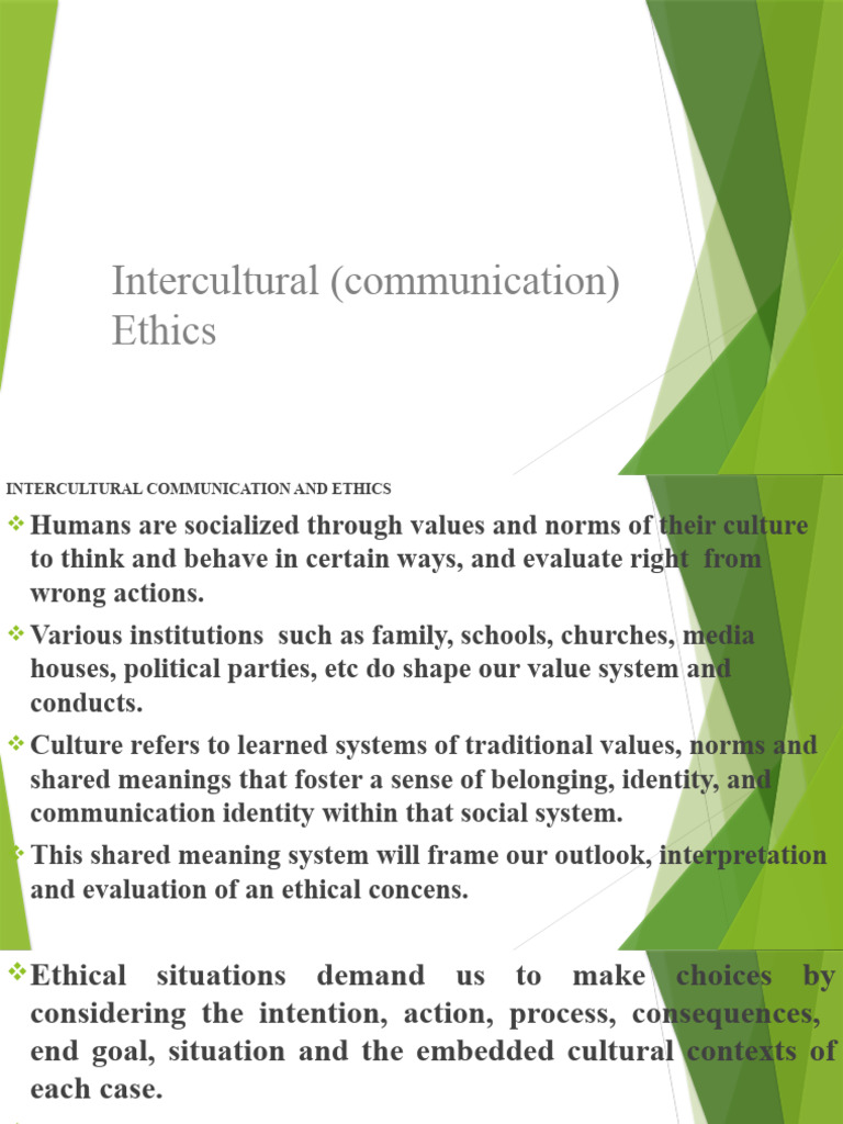Unit 9 Intercultural Communication Ethics Download Free Pdf Cross