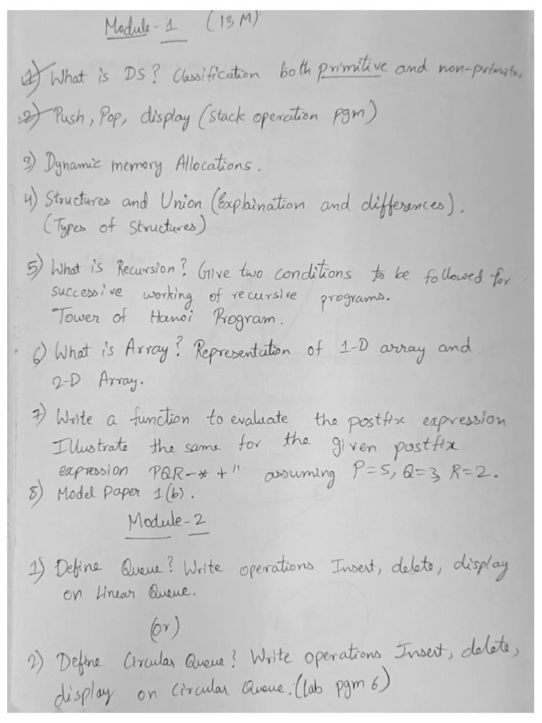 DSA - SEM III - Passing Q's | PDF
