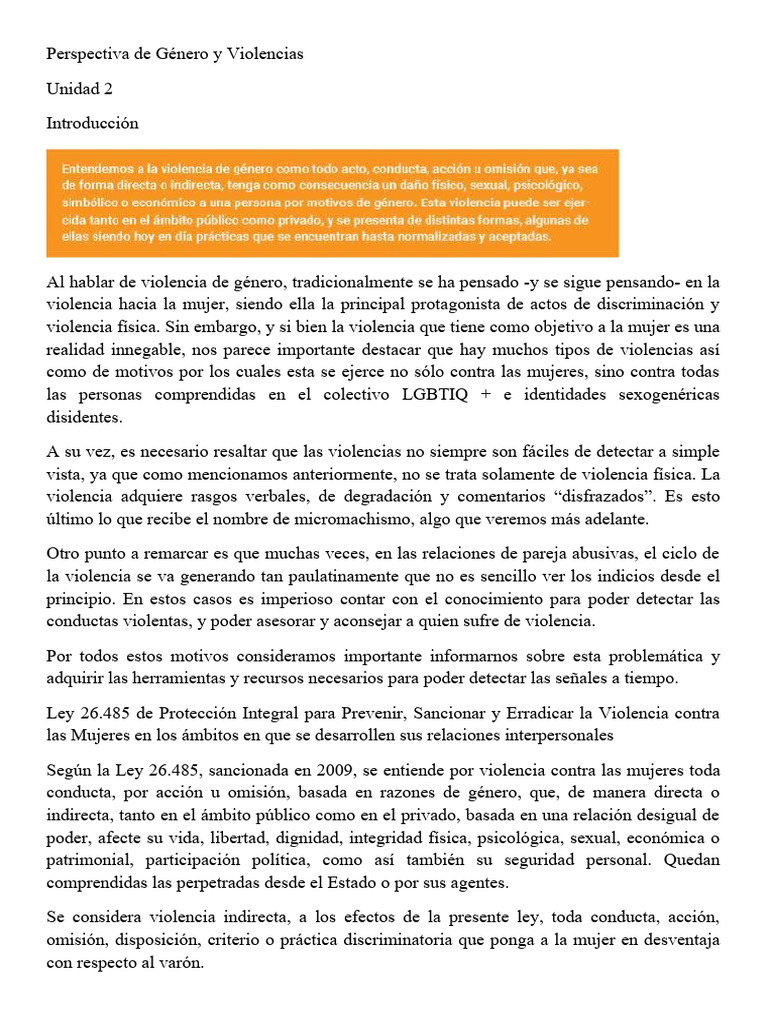 Tipos y Modalidades de Violencia de Género | PDF | La violencia contra ...