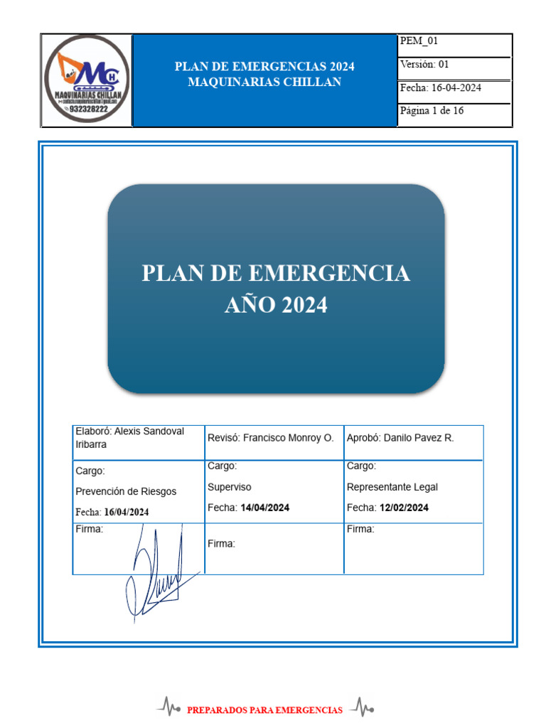 Plan de Emergencias 2024 Chillán | PDF | Fuego fatuo | Primeros auxilios